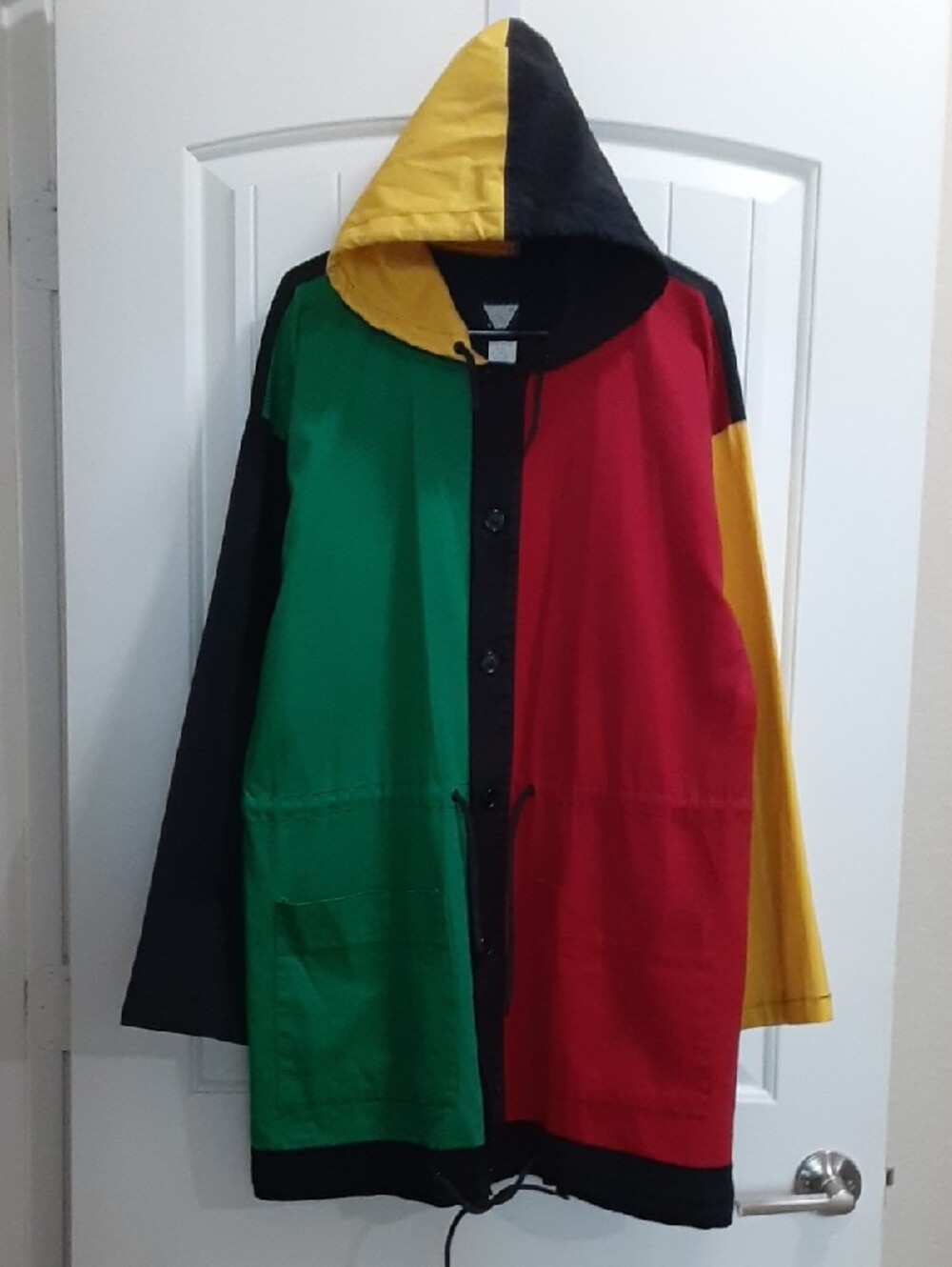 VTG 90s Be-Bop Baggy PJH Unisex Colorblock Canvas Triple Drawstring Jacket M/L